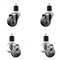 Service Caster 3'' SS Gray Poly Wheel Swivel 1-7/8'' Expanding Stem Caster Set 2 Brakes, 4PK SCC-SSEX20S314-PPUB-2-TLB-2-178 - alternate 1